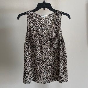 Size S Leopard Print Sleeveless Blouse